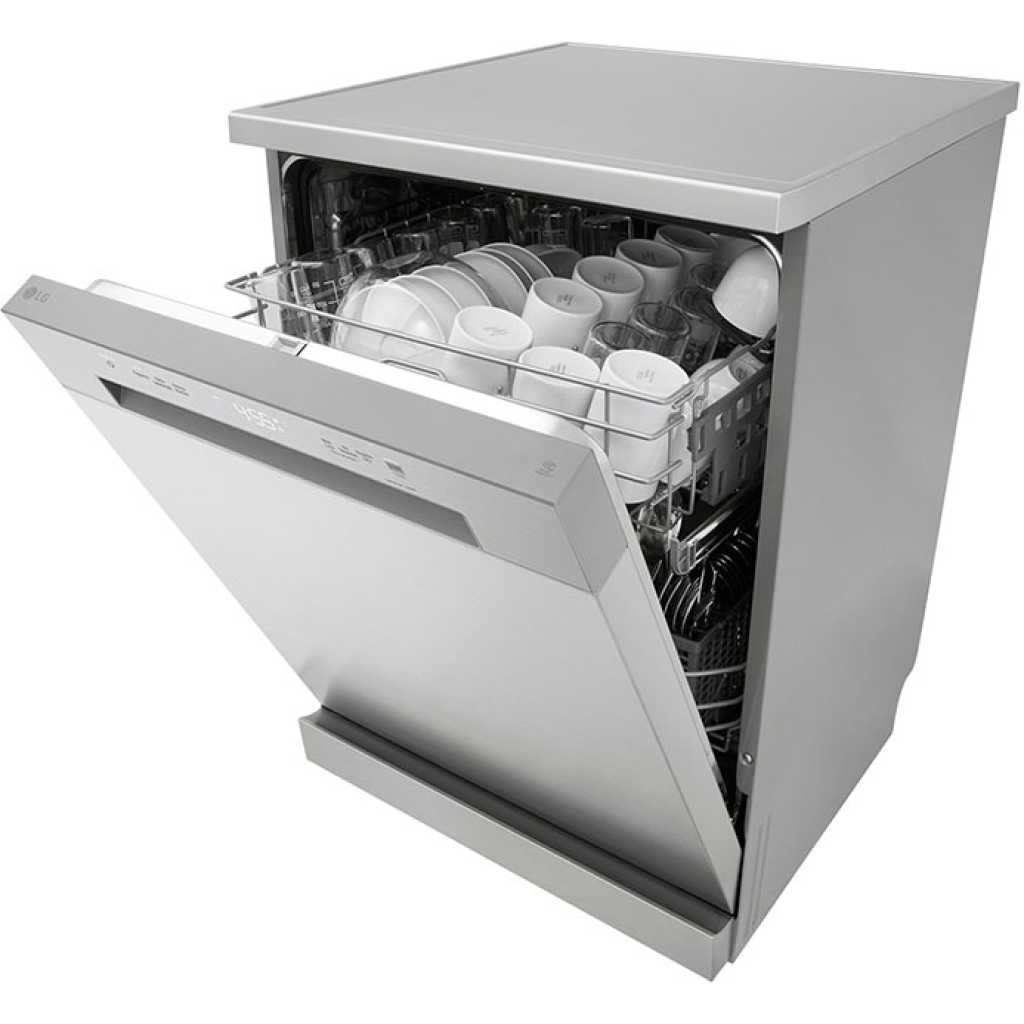 LG QuadWash™ Dishwasher DFC612FV, 14 Place Settings, EasyRack™ Plus, Inverter Direct Drive, Platinum Silver color