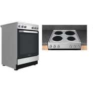 Ariston Full Electric Cooker 60x60cm AS67G1MCXT; Minute Minder, Embossed, Cast Iron Pan Supports - Inox