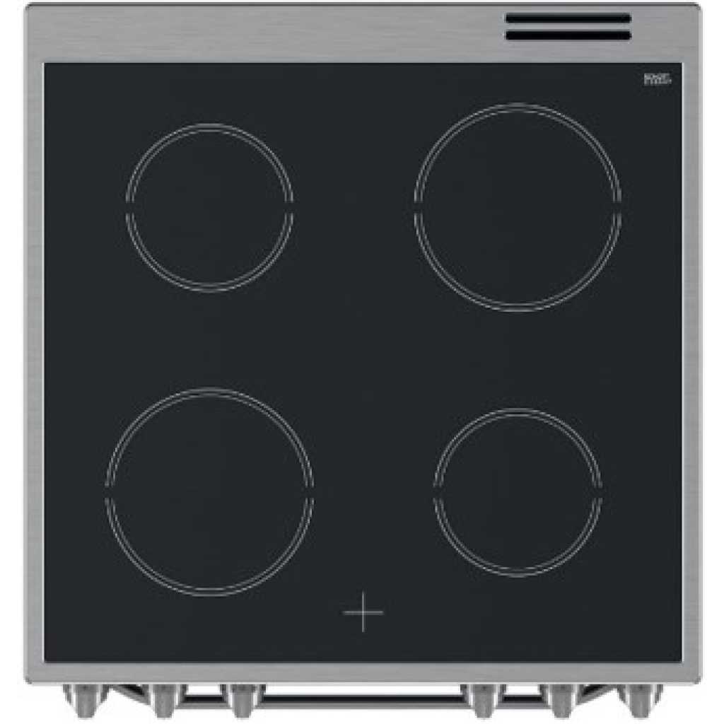 ARISTON Ceramic Cooker 60x60cm AS68V8KHX;  4 Electric Vitroceramic Plates, Electric Oven, Oven Fan, Storage drawer - Inox