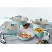 9 Piece Granite Cookware Set Non-stick Pots & Pans Home Kitchen Cooking Lids Pot- Multicolor
