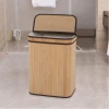 Laundry Hamper with Lid, 72L Bamboo Laundry Basket with Removable Liner, Collapsible Storage.