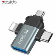 Yesido 3 In 1 OTG USB 3.0 Super Fast Data Transmission Adapter GS15- Multicolor