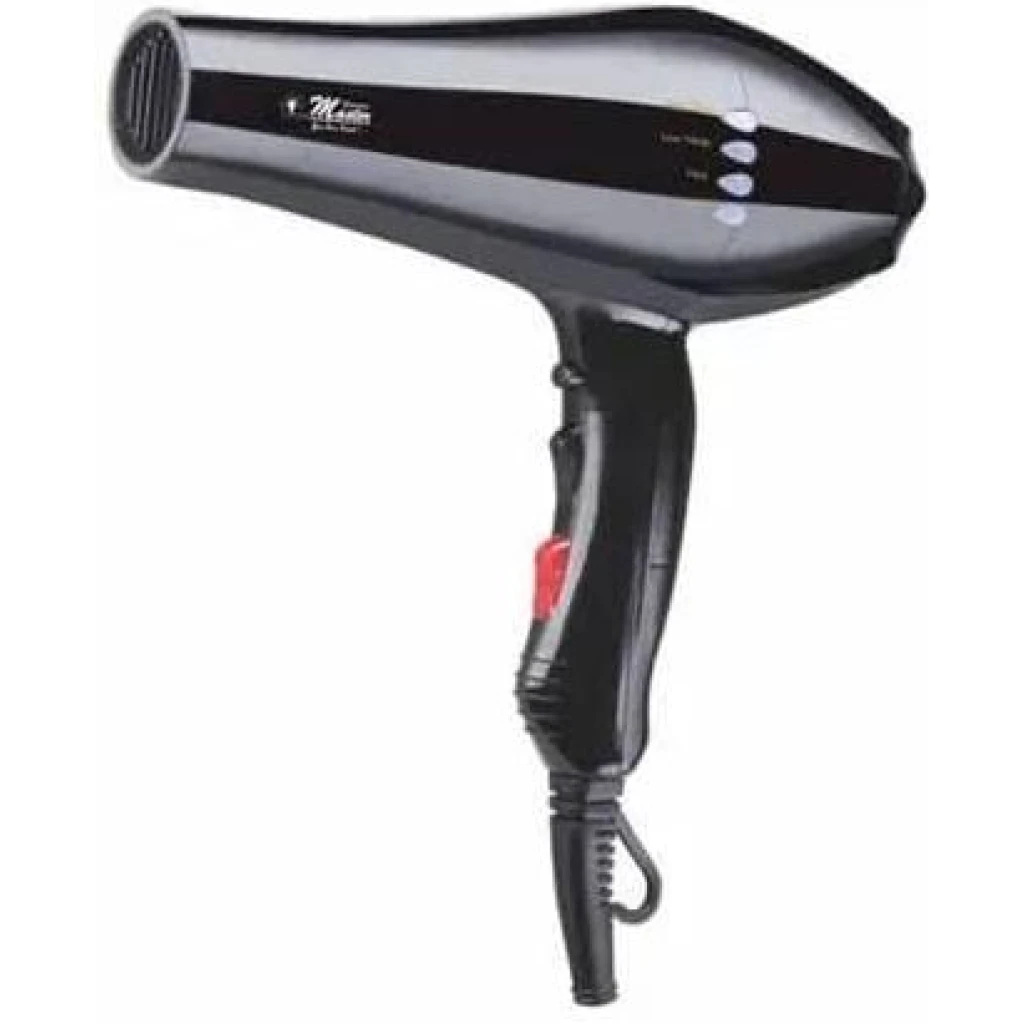 Electro Master Professional Ionic Hair Dryer Led Display 300W With Attachments Cool Shot Button Matt Finish- Black