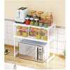 2 Tier Microwave Storage Rack Microwave Shelf Rack Microwave Oven Wall Stand- Multicolor