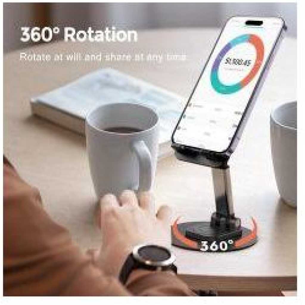 Jmary MK59 Rotating Stable and Antiskid wide compatibility foldable Desktop Holder For Mobile and Tablet.