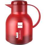 Tefal Samba Jug, Vacuum Flask, 1- Liter, Glass Liner K3031312 – Translucent Red