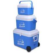 3 Piece Insulated Water Cooler 8L 22L 50L Outdoor Plastic Ice Chest Cool Cooler Box Bag Kit for Picnics, Fishing, Barbeques – Extra Lid Storage Compartment – Top Handle -Multicolor
