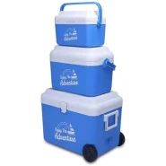 3 Piece Insulated Water Cooler 8L 22L 50L Outdoor Plastic Ice Chest Cool Cooler Box Bag Kit for Picnics, Fishing, Barbeques – Extra Lid Storage Compartment – Top Handle -Multicolor