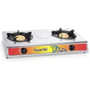 Saachi Double Burner Gas Stove NL-GAS-5220-ST with Automatic Ignition - Silver (1YR WRTY)