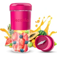 DECAKILA KMJB012P Portable Blender for Shakes and Smoothies, Non-Slip Handshake Design (Pink)