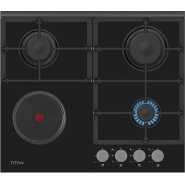 Titan 60cm Built-In Hob 3 Gas + 1 Electric Plate, TN-BIH6310BA