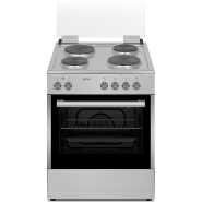 Venus 60x60cm Full Electric Cooker; 4-Hot Plates, Electric Oven & Grill, Oven Lamp, Variable Oven Temperarture VC6644ESD - Silver