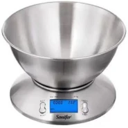 Sonifer Digital Kitchen Scales Food Scale Kitchen Electronic Scales, Environmentally Friendly Natural Bamboo Board Suitable For Family Kitchen Living Room Multifunction 5Kg- Silver
