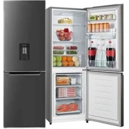 CHiQ 340-Litres Fridge CBM340DSK3; Double Door Bottom Freezer Defrost Refrigerator - Black (3YRs WRTY)