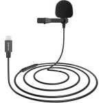 Boya BY-M2 Clip-on Usb ios Lapel Lavalier Microphone for iPhone(19.6ft),iPhone Microphone for Video Recording MFi-Certified with Clip & Winfoam (48KHz/24 Bit) for Lightning Devices -Black