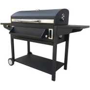 Adjustable Foldable Square Charcoal BBQ Smoker Grill Barbecue Cast Iron Cooking Grill With Oversize Outdoor Lid ,2 Individual Lifting Charcoal Trays And 2 Foldable Side Tables for Outdoor Cooking Patio Backyard Camping Picnics -Black