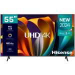 Hisense 55 - Inch A6N Series 4K Ultra HD VIDAA Smart TV, Airplay 2, AI 4K Upscaler, Dolby Vision, With In-Built Free To Air Decoder, Bluetooth, HDMI, Chromecast, USB, Netflix, Youtube - Black (3YRs WRTY)