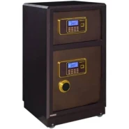 Large Fireproof Double Door Safe Security Safe Box Secret Hidden Piggy Bank, Separate Steel Storage Space Strong Box Electronic Digital Lock For Money Gun Jewel Hotel Office And Home Use- Multicolor