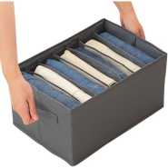 Wardrobe Storage Bins Collapsible Fabric Clothes Organiser Bag With Handle And Built-in PP Board Closet Drawer Baskets 9 Compartments Washable Dividers Storage Box For T-shirt Jeans Leggings Socks Pants Dress For Bedroom Travel -Multicolor