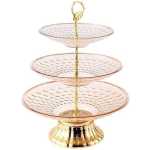 Cake Stand 3 layer Fruit Tray Living Room Snack Tray Pastry Dessert Storage Tray Rack Home Candy Cake Tray Cake Display Stand Vegetable Basket Perfect for Holding Snacks Cupcakes Organiser Display Centrepiece - Multicolor