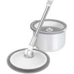 Disc Bucket Spinning Mop 360° Round Cleaning Mop Head Wash Floor Dry Mop Mirror Mop Window Cleaner Mop Stick for Floor Wet Mop Rotating Adjustable Cleaning Mop Household Suite Plastic To Rotate Self-squeezer - Multicolor