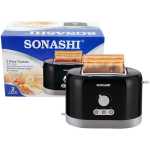 Sonashi 2 Slice Bread Toaster ST-209 - Countertop Toaster w/ Heating Control, Pilot Lamps, Detachable Crumb Tray | Kitchen Appliances
