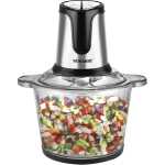 Sonashi Multi-Chopper with Powerful Motor and Max Capacity 3L | Chopper with Mincer Grinder Function & Glass Bowl | Stainless Steel Blade Set for Effective Chopping 3 L 500 W SMC-23G Black/Silver
