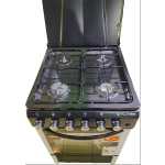 KLASS Free Standing Cooker 50x60cm, Full Gas, 4 Gas Burners, Gas Oven & Grill, Oven Lamp & Timer, 4TTE-5640BLK - Black