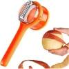 Multifunctional Sided Stainless Steel Blade Peeler with Storage Box Container Fruit and Vegetable Peeler with Container,Stainless Steel Type Peeling Storage Scratcher Fruit Peeling Knife Build-in Carrot Potato Eye Remover Skin Scraper - Multicolor