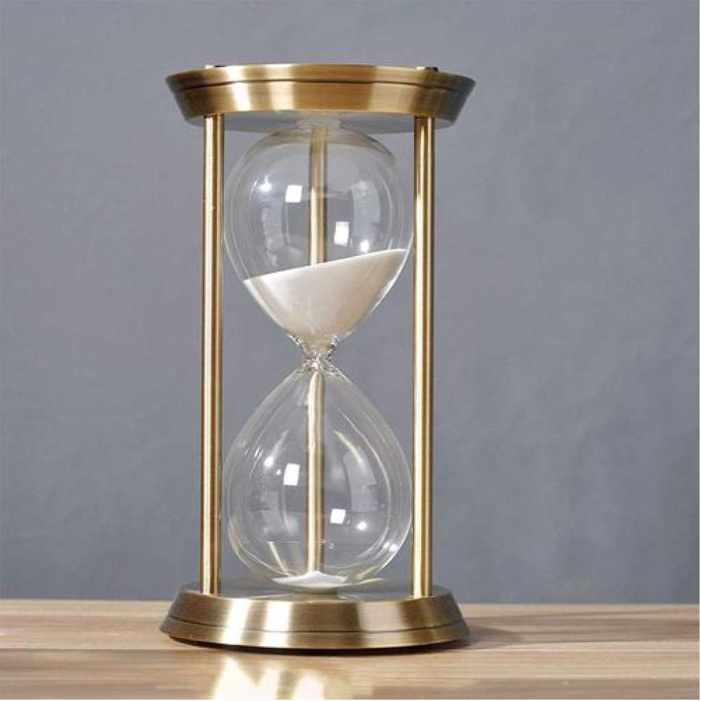 32*17.5cm Sand Timer Rotating Hourglass Brass Tone 15 30 60 Minutes Metal Sand Glass Sand Timer Vintage Gift for Vintage Home Décor Wedding Gift Metal 720 Rotating One Hour For Home Desk Office Decorative -Multicolor