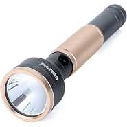 Geepas Rechargeable LED Flashlight with Power Bank- GFL4666| Sturdy Housing with 340 Lumens Bright Light,3 Hours Continous Working Timet| Black and Rose Gold