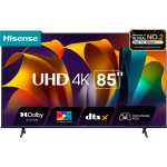 Hisense 85 Inch 4K UHD Smart TV | 85A6N | 4K AI Upscaler | Dolby Vision | Game Mode PLUS | Precision Colour | VIDAA OS | Youtube, Netflix, Prime Video | Apple Air Play, Inbuilt Free To Air Decoder, Bluetooth, HDMI, USB, Ethernet, Optical , DTS X (3YRs WRTY)