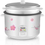Saachi 4.6-Litres Rice Cooker With Steaming Basket NL-RC-5177-WH | Upto 25 Cups of Rice