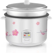 Saachi 2.8-Litres Rice Cooker With Steaming Basket NL-RC-5175-WH | Upto 16 Cups of Rice