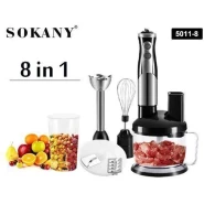 Sokany 8-in-1 Multifunction Electric Blender Food Juice Maker Meat Grinder Egg Beater Vegetable Stand Hand Blender For Kitchen - Black