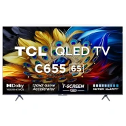 TCL 65 inches QLED PRO 4K Ultra HD Smart Google TV 65C655,  HDR 10+, Dolby Vision Atmos, 120Hz VRR+120Hz DLG, ONKYO 2.1ch, Slim & Uni-body Design  (2YRs WRTY)