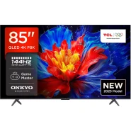 TCL 85 Inch 4K QLED HDR Smart Google TV, 85P8K, (2025 Model), 450 Nits, ONKYO 2.1ch, 144Hz , Ultra-slim Design -2 Year Warranty - Black
