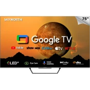 Skyworth 75 inch QLED UHD 4K Smart Google TV, 75SUE9500, Voice Control, Chromecast Built-in, Netflix, Youtube, Prime Video, Bluetooth, Inbuilt Free To Air Deccoder - Black