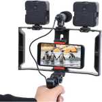 Plokama PK-778 Vlogger Cellphone Video Kit, LED Mobile Camera Photography, Tripod, LED Flashlight, Microphone, Phone Holder, Remote Control
