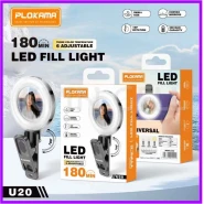 PLOKAMA U20 Ring Led Selfie Mirror Clip HP Practical Mirror Clip for Selfies & Content with Cellphone Rear Camera with LED Ring light