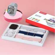 Modio ST12 Smart Watch 2.2 Inch Full Screen Display With 4G SIM card Support 3 Pair Straps and Wireless Charger For Ladies and Gents Silver