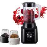 Panasonic Blender, 450W Motor Power, Curved Stainless Steel Blades, 1.45L Plastic Jug , 2 Dry Mills, 2 speed+1 Pulse, Safety Lock MX-CP3121