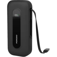 porodo 10000mAh Power Bank 58cm Retractable Cable Type-C Input & Output / PD 22.5W / Always on Display / Simultaneous Charging / Quick Charge Function / Multi-Port Output - Black