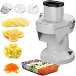 Share this product    3 In 1 Automatic Commercial Stainless Steel Fruit And Vegetable Chopper, Cutter Electric Food Dicer Molds Blades Vegetable Cube Cutter, 200w Electric Vegetable Slicer With 6/8/10/13/15/22 Mm Blades, For Fruit And Vegetable Onions Potatoes