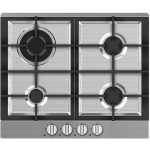 Midea 60cm Built-in Gas Hob, 4 Gas Burners, Stainless Steel