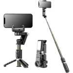 Q18 Bluetooth Handheld Phone Gimbal with Extendable Selfie Stick Tripod, Face Tracking Wireless Remote Phone Video Stabilizer for Android for IOS