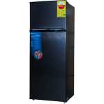 Midea 294L Fridge, (204L Net) Double Door Top Mount Freezer Defrost Refrigerator MDRT294 - Black