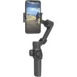Porodo 3-Axis Gimbal Stabilizer AI Tracking & Gestures: Built-in Extension Rod, AI Tracking, 2500mAh Battery, iOS/Android App, 160° Pitch Angle, Folding Design, 325° Roll Angle, 340° Pan Angle, Video Effects