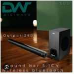 Digiwave DWSB5001 2.1 Channel Wireless Sound Bar With Bluetooth 240W With Wired Subwoofer & 1 Satellite Speakers, Remote 3 EQ Presets With Deep Bass Bluetooth Optical/USB Input Wide Compatibility Sound Home Theatre