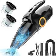 Car Vacuum Cleaner, Handheld Vacuum High Power 8000Pa, Mini Portable Car Vacuum Cleaner Pet Hair, Small Wet Dry Vacuum Cleaner For Car Interior Detailing Cleaning With 15ft Cord & LED Light